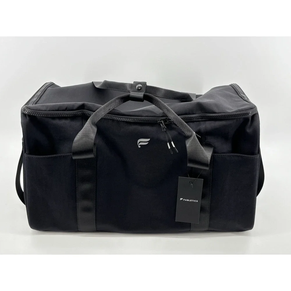 Fabletics Black Fold-Out Garment Bag Duffel Carry-On Travel Bag Shoulder Strap